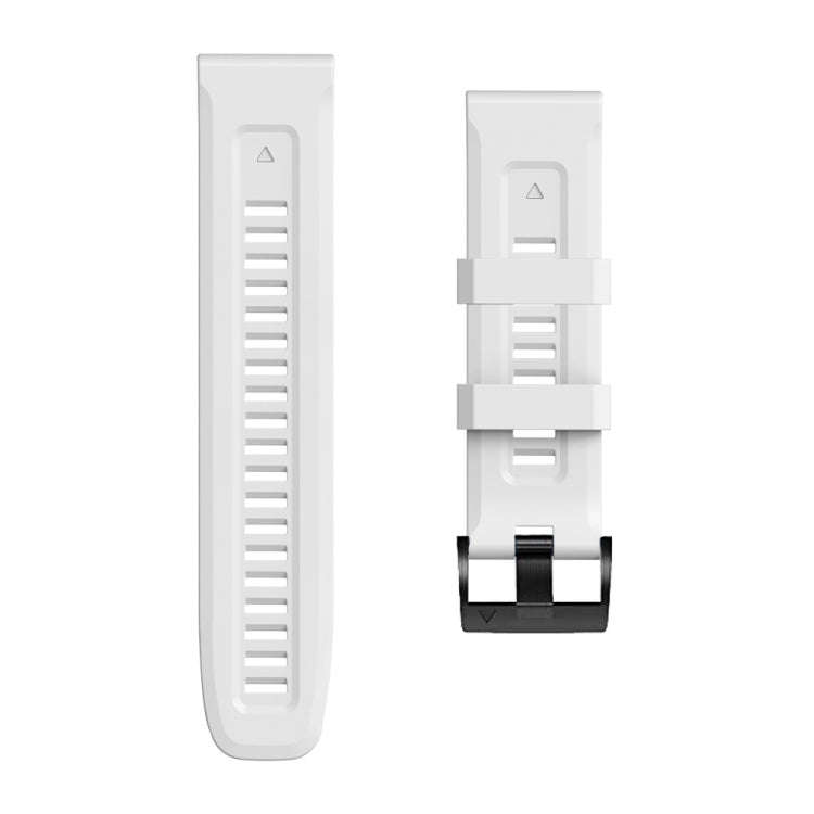 For Garmin Forerunner 965 / 955 / 945 / 935 Screw Black Steel Buckle Silicone Watch Band(White)