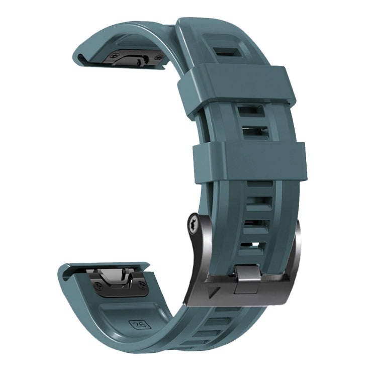 For Garmin Forerunner 965 / 955 / 945 / 935 Screw Black Steel Buckle Silicone Watch Band(Navy Blue)
