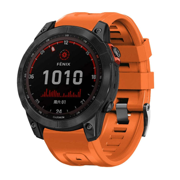For Garmin Forerunner 965 / 955 / 945 / 935 Screw Black Steel Buckle Silicone Watch Band(Orange)