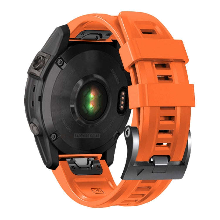 For Garmin Forerunner 965 / 955 / 945 / 935 Screw Black Steel Buckle Silicone Watch Band(Orange)