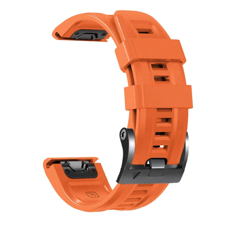 For Garmin Forerunner 965 / 955 / 945 / 935 Screw Black Steel Buckle Silicone Watch Band(Orange)