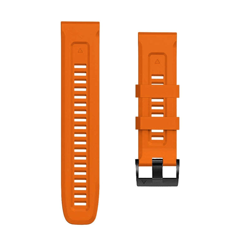 For Garmin Forerunner 965 / 955 / 945 / 935 Screw Black Steel Buckle Silicone Watch Band(Orange)