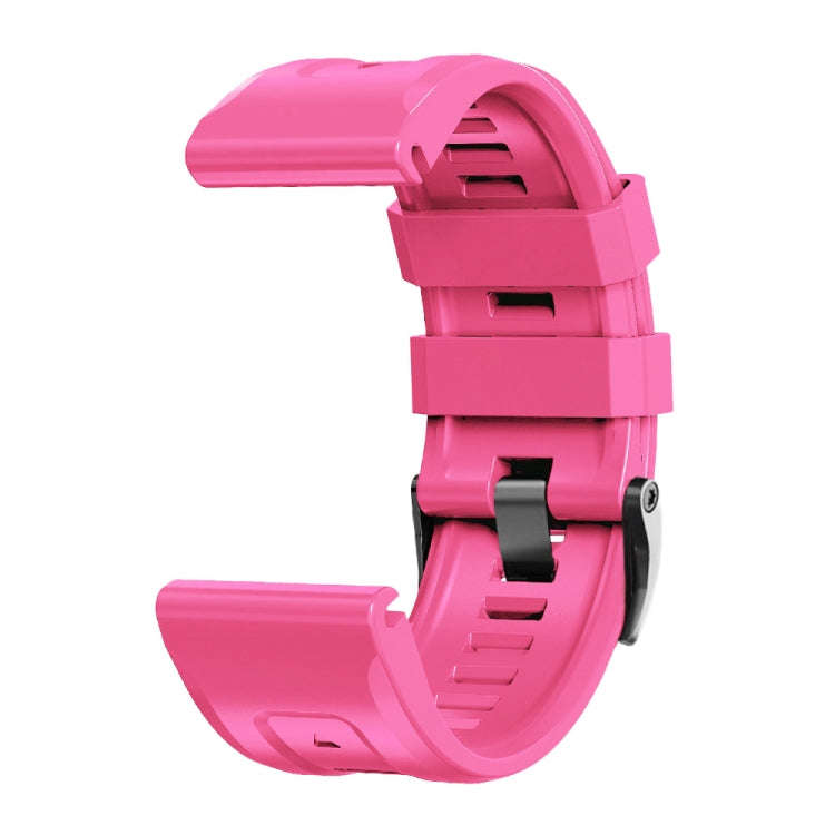 For Garmin Forerunner 965 / 955 / 945 / 935 Screw Black Steel Buckle Silicone Watch Band(Pink)