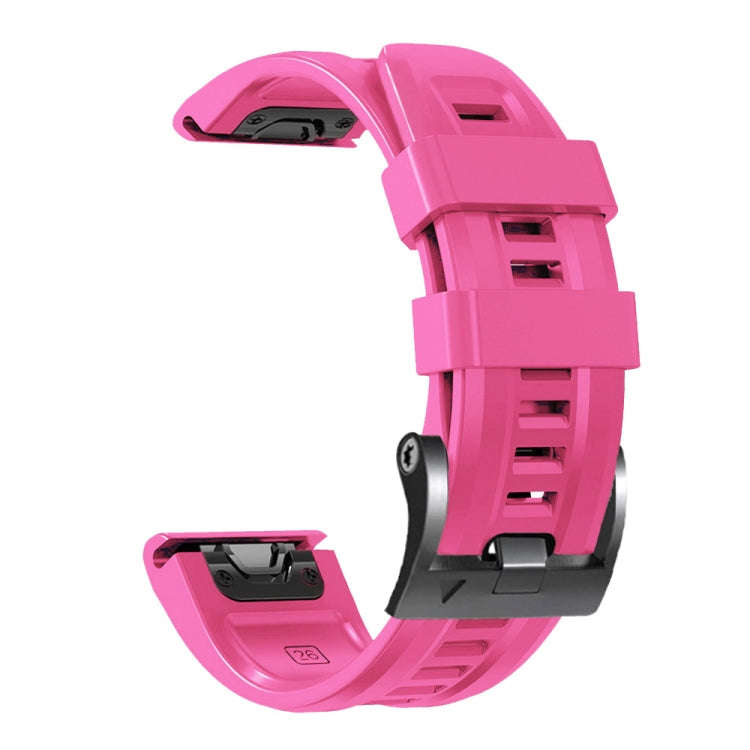 For Garmin Forerunner 965 / 955 / 945 / 935 Screw Black Steel Buckle Silicone Watch Band(Pink)