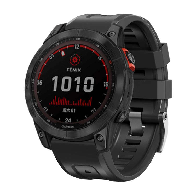 For Garmin Forerunner 965 / 955 / 945 / 935 Screw Black Steel Buckle Silicone Watch Band(Black)