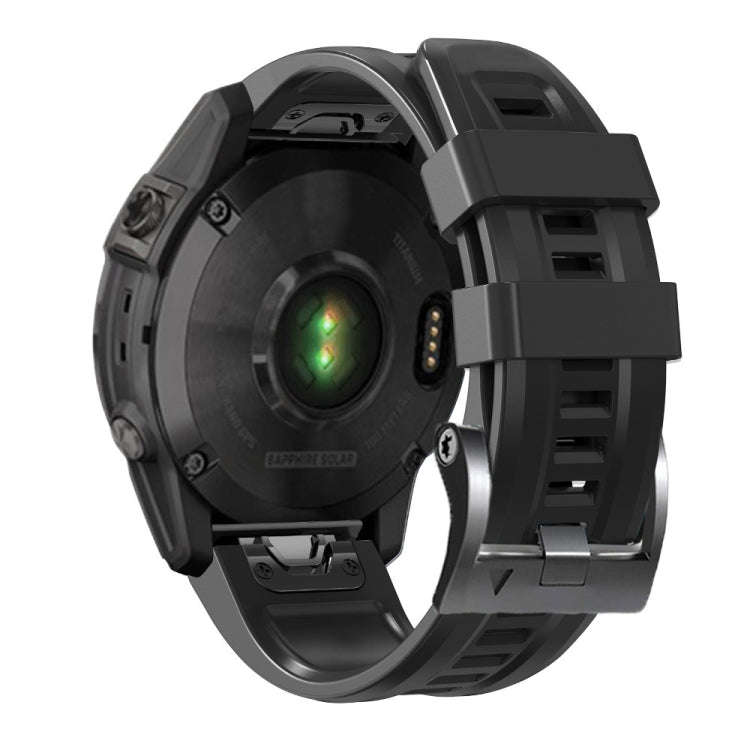For Garmin Forerunner 965 / 955 / 945 / 935 Screw Black Steel Buckle Silicone Watch Band(Black)