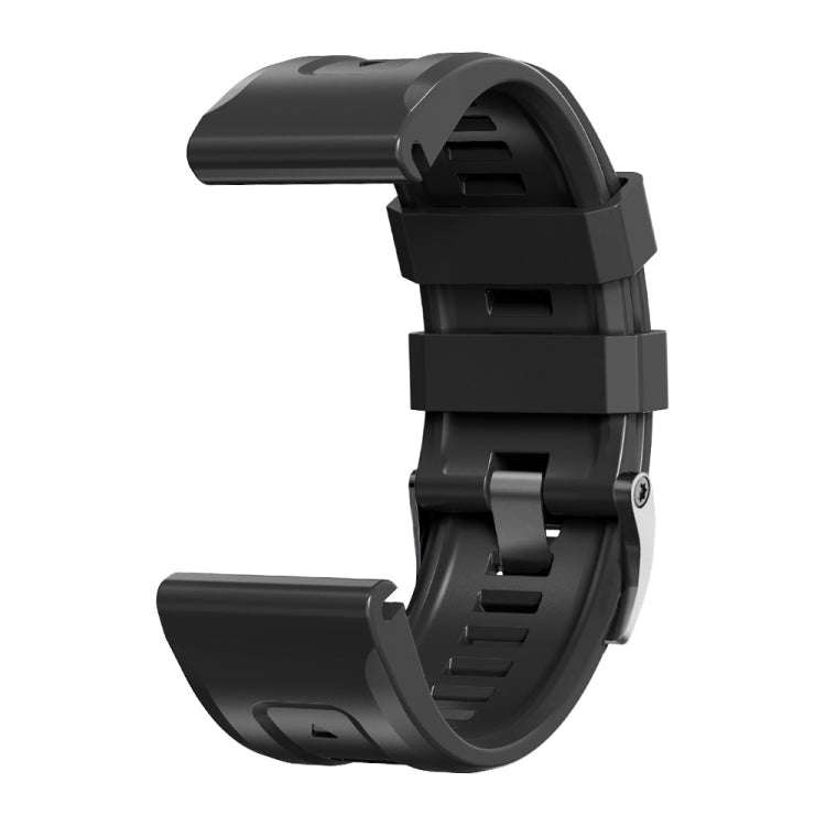 For Garmin Forerunner 965 / 955 / 945 / 935 Screw Black Steel Buckle Silicone Watch Band(Black)