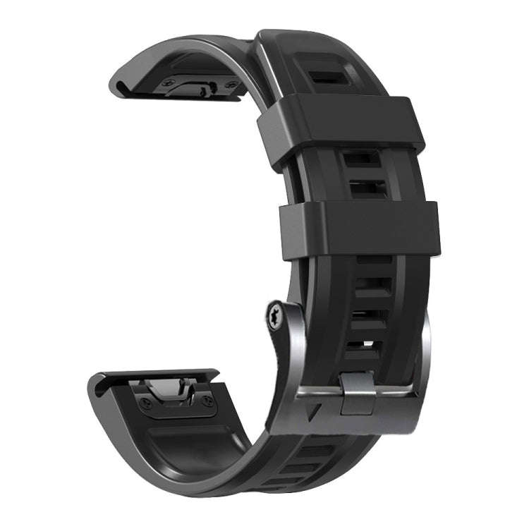 For Garmin Forerunner 965 / 955 / 945 / 935 Screw Black Steel Buckle Silicone Watch Band(Black)