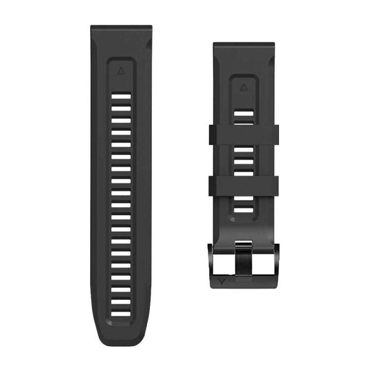 For Garmin Forerunner 965 / 955 / 945 / 935 Screw Black Steel Buckle Silicone Watch Band(Black)