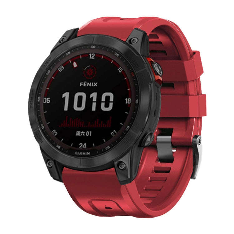 For Garmin Forerunner 965 / 955 / 945 / 935 Screw Black Steel Buckle Silicone Watch Band(Red)