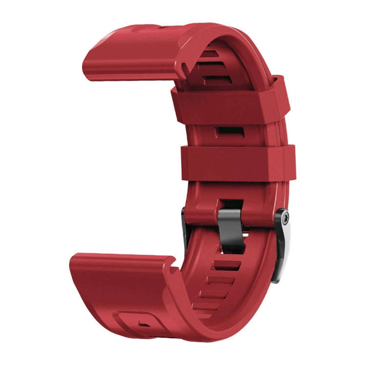 For Garmin Forerunner 965 / 955 / 945 / 935 Screw Black Steel Buckle Silicone Watch Band(Red)