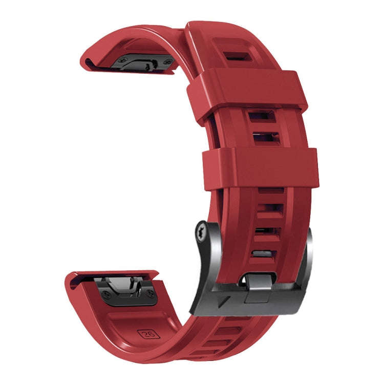 For Garmin Forerunner 965 / 955 / 945 / 935 Screw Black Steel Buckle Silicone Watch Band(Red)
