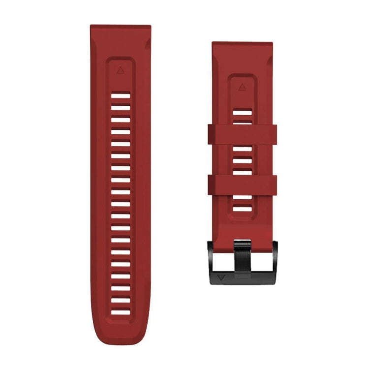 For Garmin Forerunner 965 / 955 / 945 / 935 Screw Black Steel Buckle Silicone Watch Band(Red)