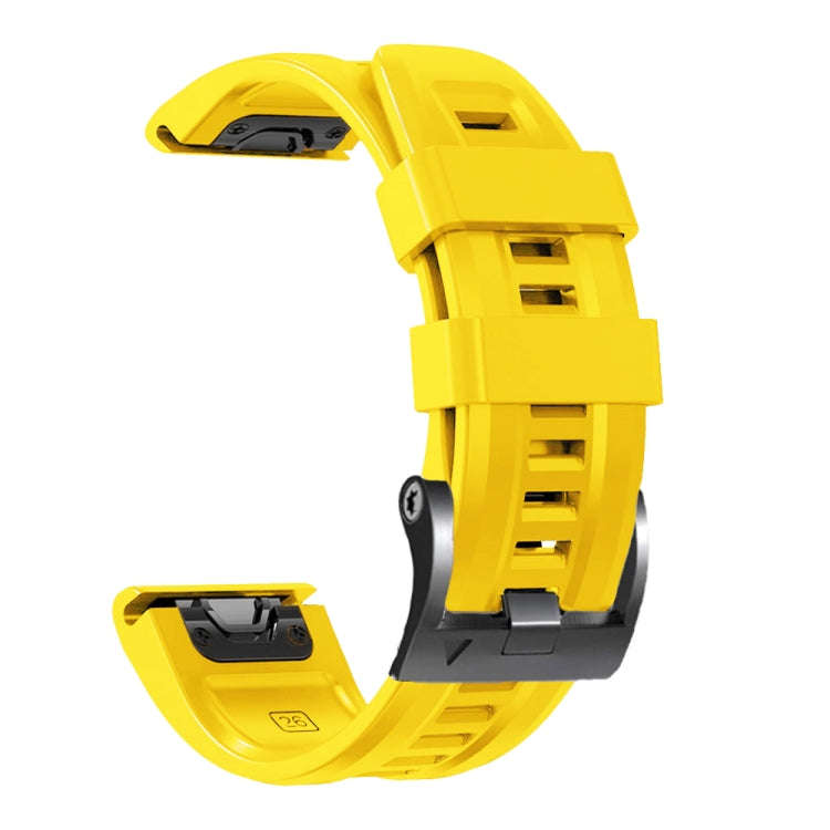 For Garmin Forerunner 965 / 955 / 945 / 935 Screw Black Steel Buckle Silicone Watch Band(Yellow)