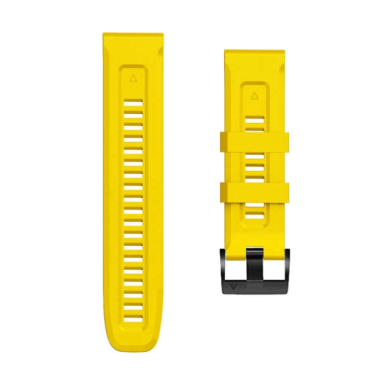 For Garmin Forerunner 965 / 955 / 945 / 935 Screw Black Steel Buckle Silicone Watch Band(Yellow)
