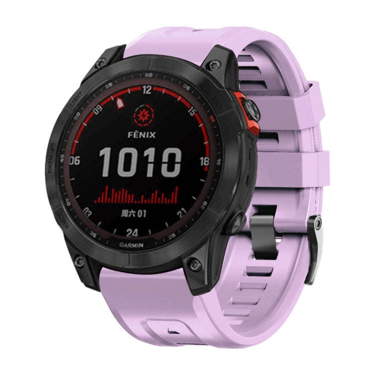 For Garmin Forerunner 965 / 955 / 945 / 935 Screw Black Steel Buckle Silicone Watch Band(Light Pu...