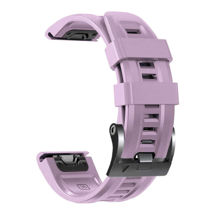 For Garmin Forerunner 965 / 955 / 945 / 935 Screw Black Steel Buckle Silicone Watch Band(Light Pu...