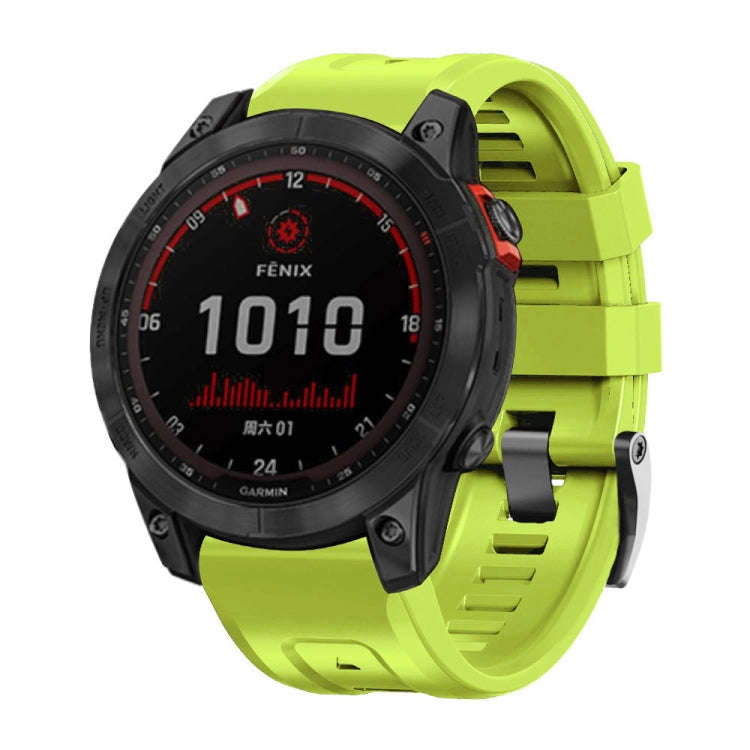 For Garmin Forerunner 965 / 955 / 945 / 935 Screw Black Steel Buckle Silicone Watch Band(Lime Green)