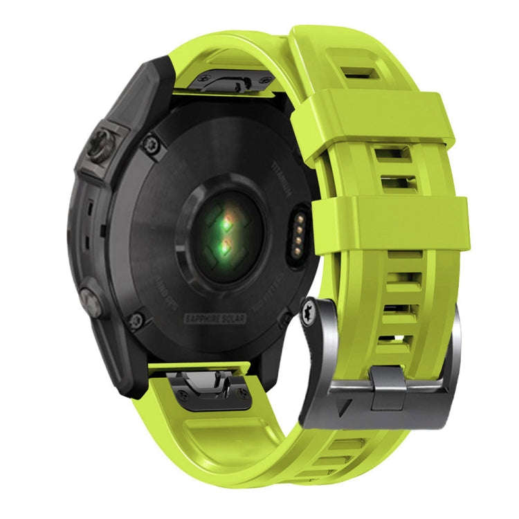 For Garmin Forerunner 965 / 955 / 945 / 935 Screw Black Steel Buckle Silicone Watch Band(Lime Green)