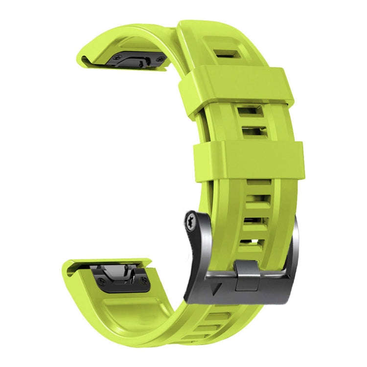 For Garmin Forerunner 965 / 955 / 945 / 935 Screw Black Steel Buckle Silicone Watch Band(Lime Green)
