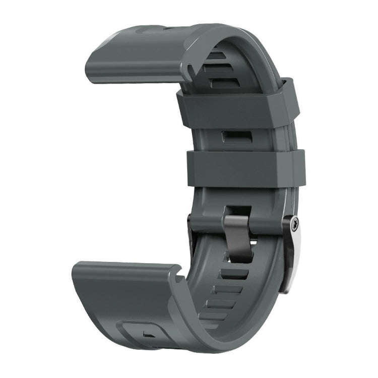 For Garmin Forerunner 965 / 955 / 945 / 935 Screw Black Steel Buckle Silicone Watch Band(Grey)