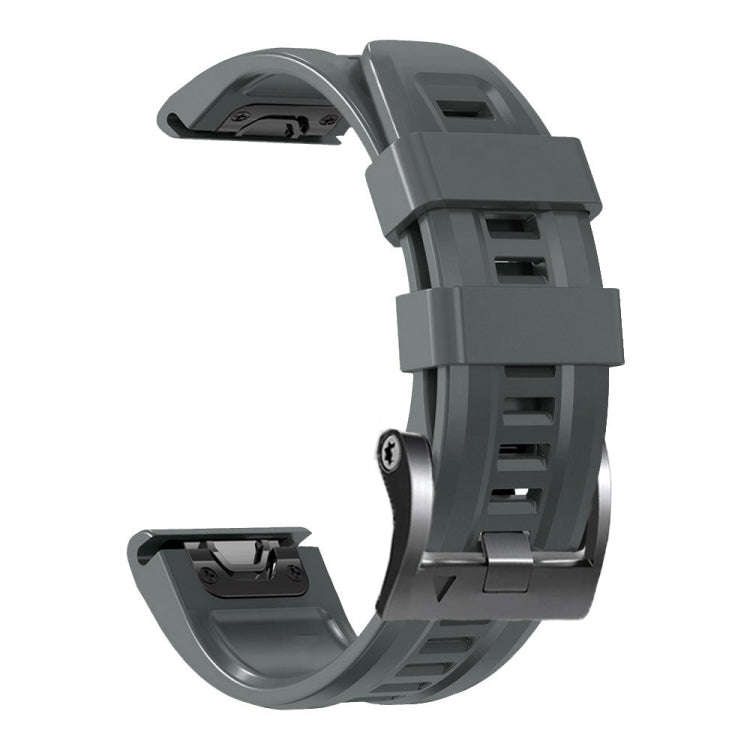 For Garmin Forerunner 965 / 955 / 945 / 935 Screw Black Steel Buckle Silicone Watch Band(Grey)