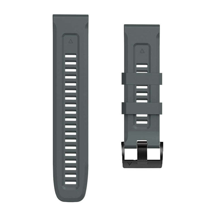 For Garmin Forerunner 965 / 955 / 945 / 935 Screw Black Steel Buckle Silicone Watch Band(Grey)