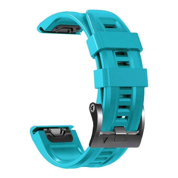 For Garmin Forerunner 965 / 955 / 945 / 935 Screw Black Steel Buckle Silicone Watch Band(Sky Blue)