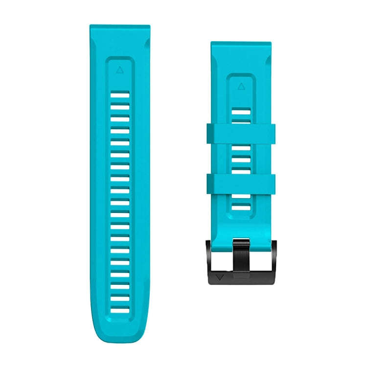 For Garmin Forerunner 965 / 955 / 945 / 935 Screw Black Steel Buckle Silicone Watch Band(Sky Blue)