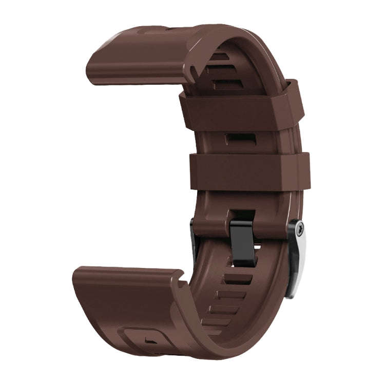 For Garmin Forerunner 965 / 955 / 945 / 935 Screw Black Steel Buckle Silicone Watch Band(Brown)