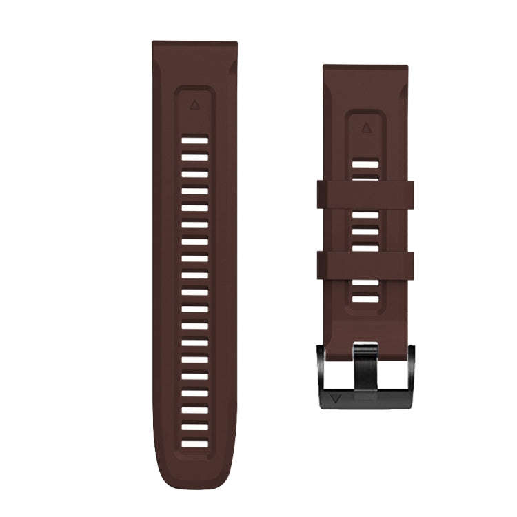 For Garmin Forerunner 965 / 955 / 945 / 935 Screw Black Steel Buckle Silicone Watch Band(Brown)
