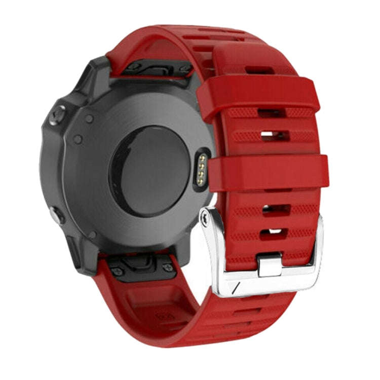 For Garmin Forerunner 965 / 955 / 945 / 935 Screw Silver Steel Buckle Silicone Watch Band(Red)