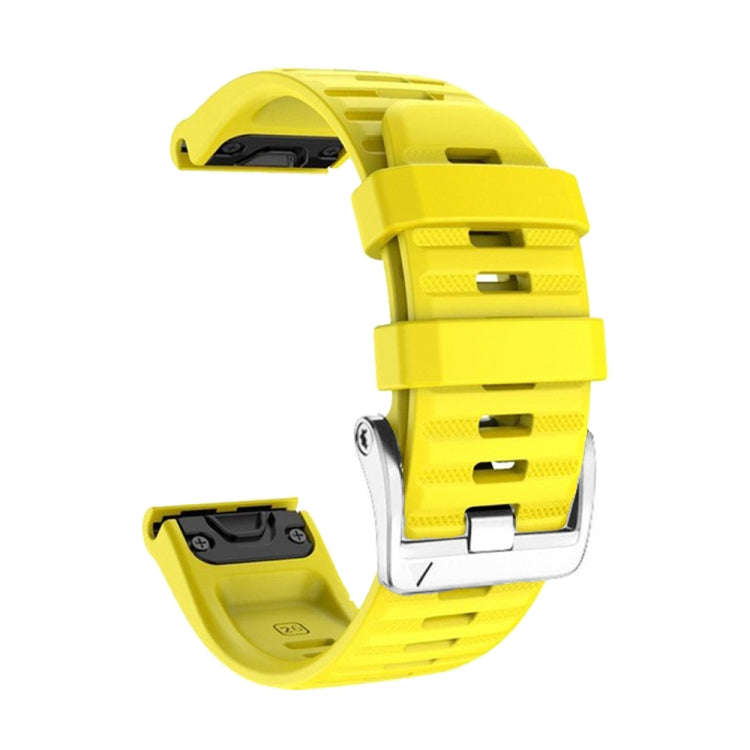 For Garmin Forerunner 965 / 955 / 945 / 935 Screw Silver Steel Buckle Silicone Watch Band(Yellow)