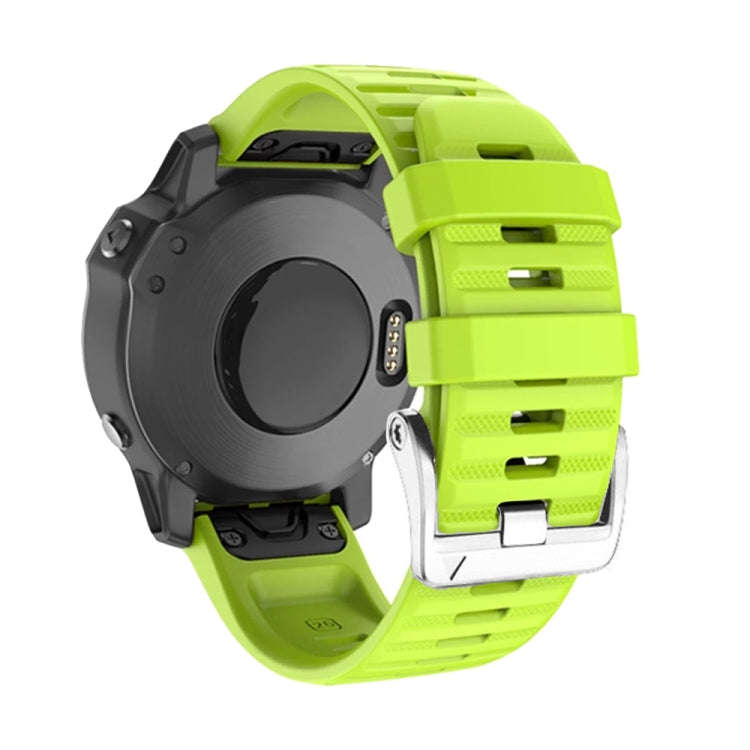 For Garmin Forerunner 965 / 955 / 945 / 935 Screw Silver Steel Buckle Silicone Watch Band(Green)