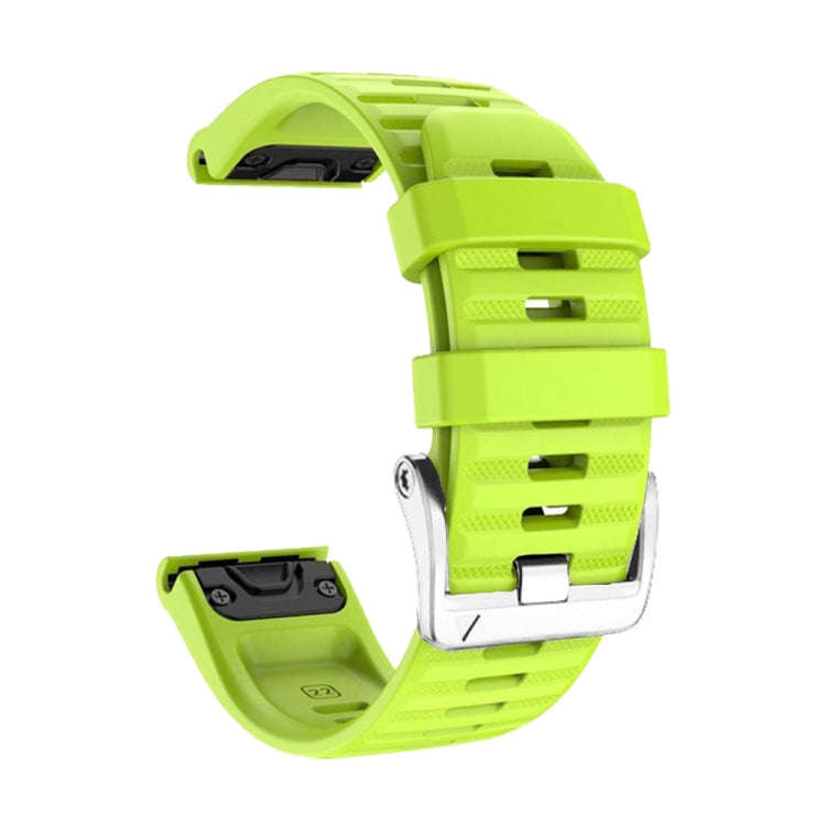 For Garmin Forerunner 965 / 955 / 945 / 935 Screw Silver Steel Buckle Silicone Watch Band(Green)