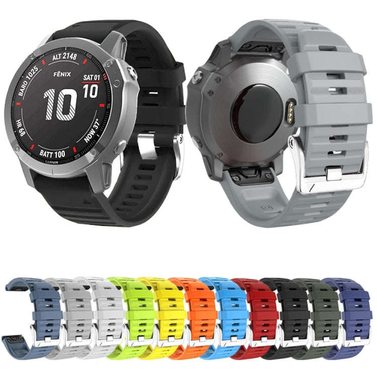 For Garmin Forerunner 965 / 955 / 945 / 935 Screw Silver Steel Buckle Silicone Watch Band(Red)