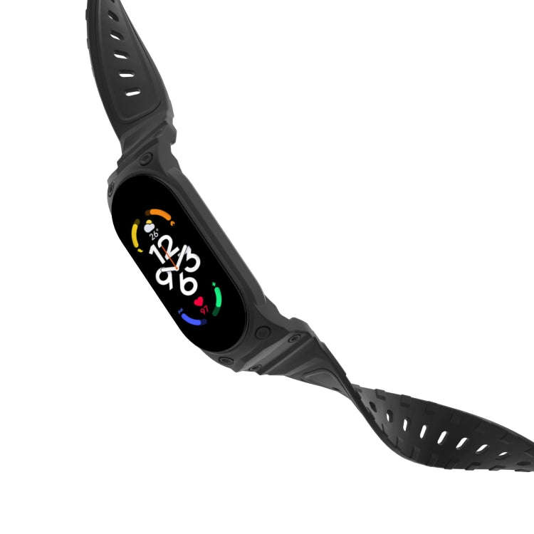 For Xiaomi Mi Band 7 / 6 / 5 Integrated TPU Watch Band(Black)