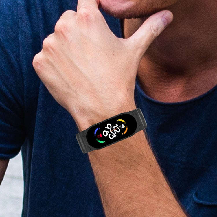 For Xiaomi Mi Band 7 / 6 / 5 Integrated TPU Watch Band(Black)