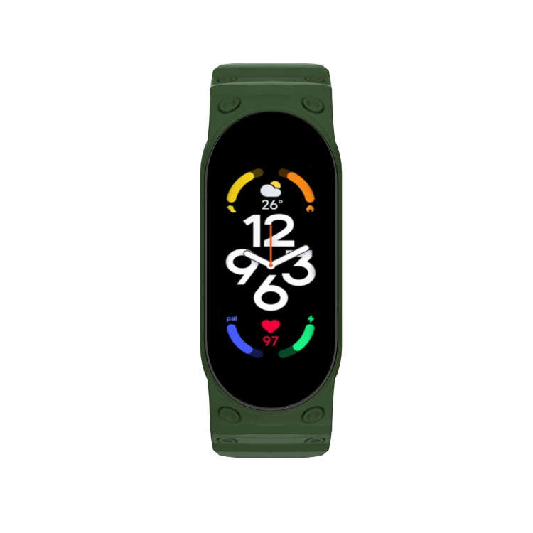 For Xiaomi Mi Band 7 / 6 / 5 Integrated TPU Watch Band(Army Green)