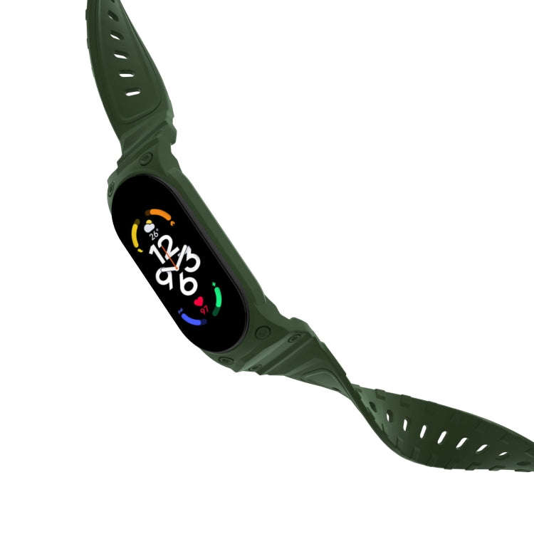 For Xiaomi Mi Band 7 / 6 / 5 Integrated TPU Watch Band(Army Green)