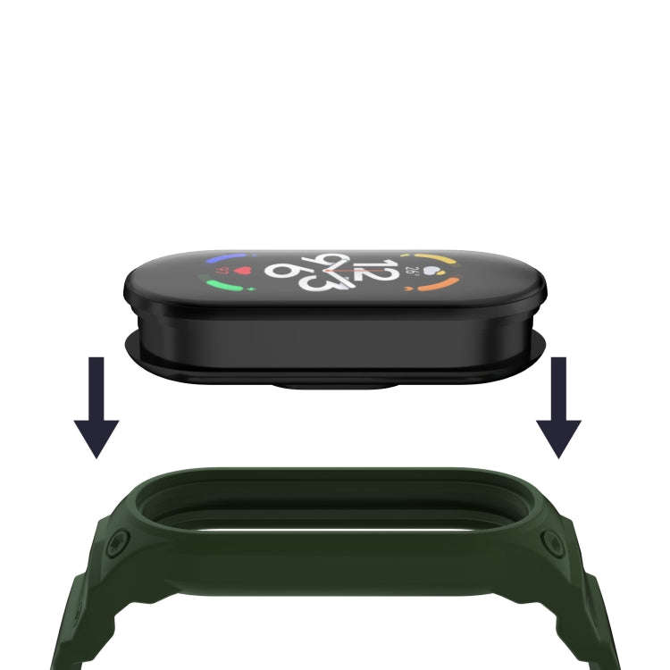 For Xiaomi Mi Band 7 / 6 / 5 Integrated TPU Watch Band(Army Green)