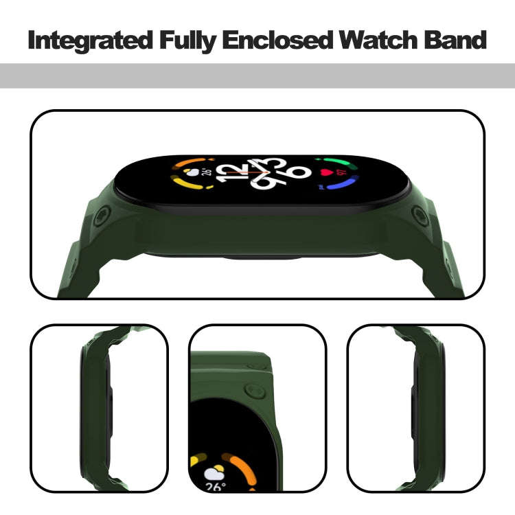 For Xiaomi Mi Band 7 / 6 / 5 Integrated TPU Watch Band(Army Green)