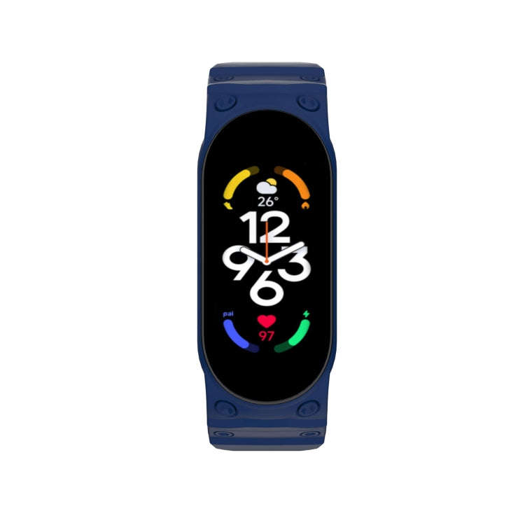 For Xiaomi Mi Band 7 / 6 / 5 Integrated TPU Watch Band(Dark Blue)