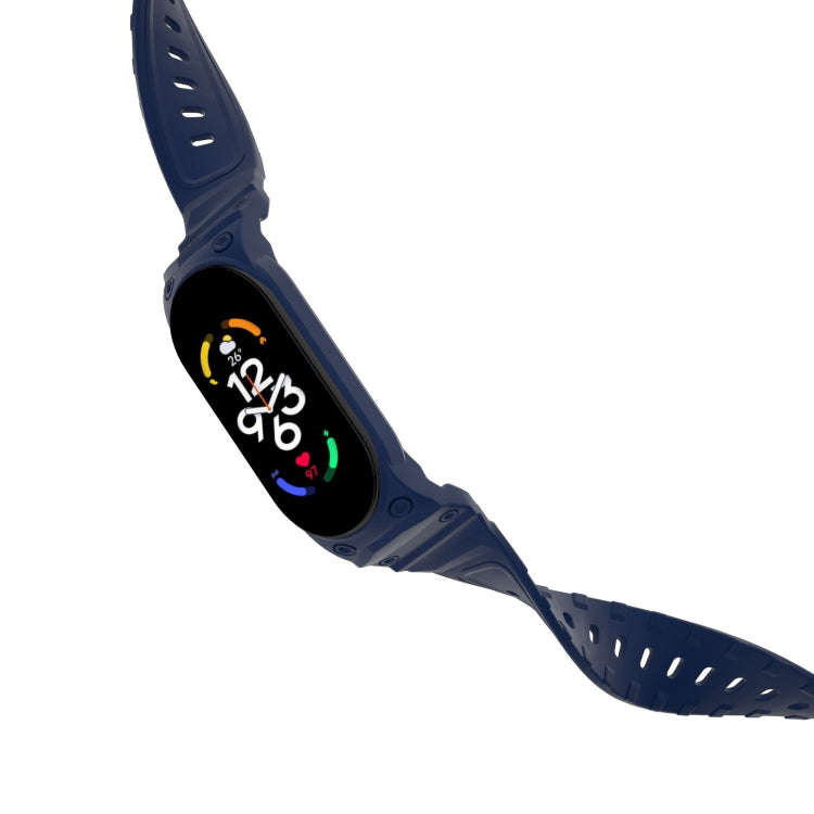 For Xiaomi Mi Band 7 / 6 / 5 Integrated TPU Watch Band(Dark Blue)