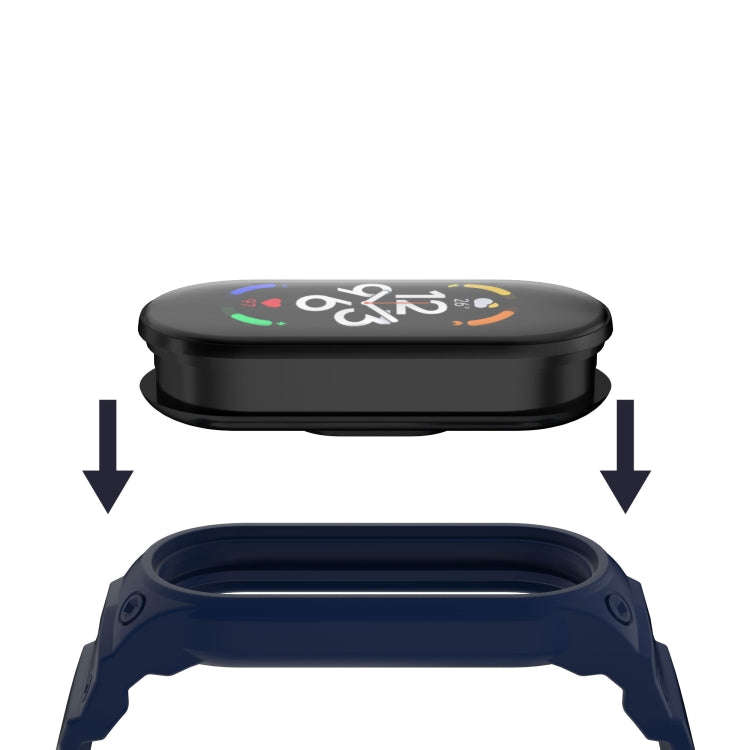 For Xiaomi Mi Band 7 / 6 / 5 Integrated TPU Watch Band(Dark Blue)
