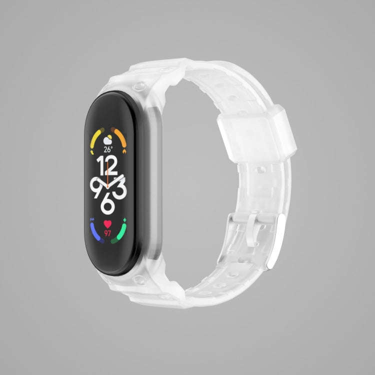 For Xiaomi Mi Band 7 / 6 / 5 Integrated TPU Watch Band(Transparent)
