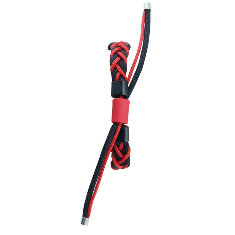 For Xiaomi Mi Band 4 / 3 Silicone Bean Braided Cord Nylon Watch Band(Black Red)