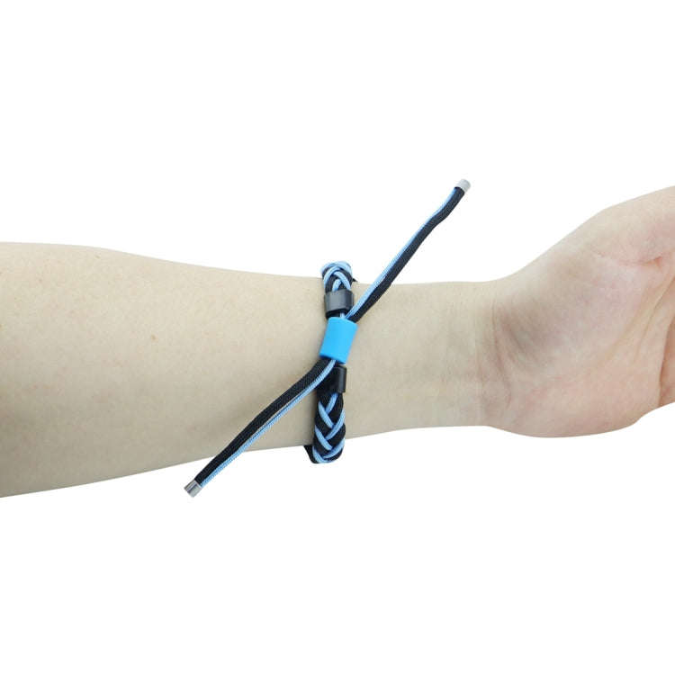 For Xiaomi Mi Band 4 / 3 Silicone Bean Braided Cord Nylon Watch Band(Black Blue)