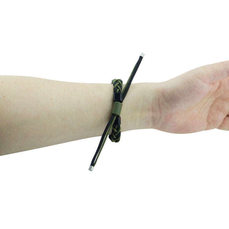 For Xiaomi Mi Band 7 Silicone Bean Braided Cord Nylon Watch Band(Black Green)