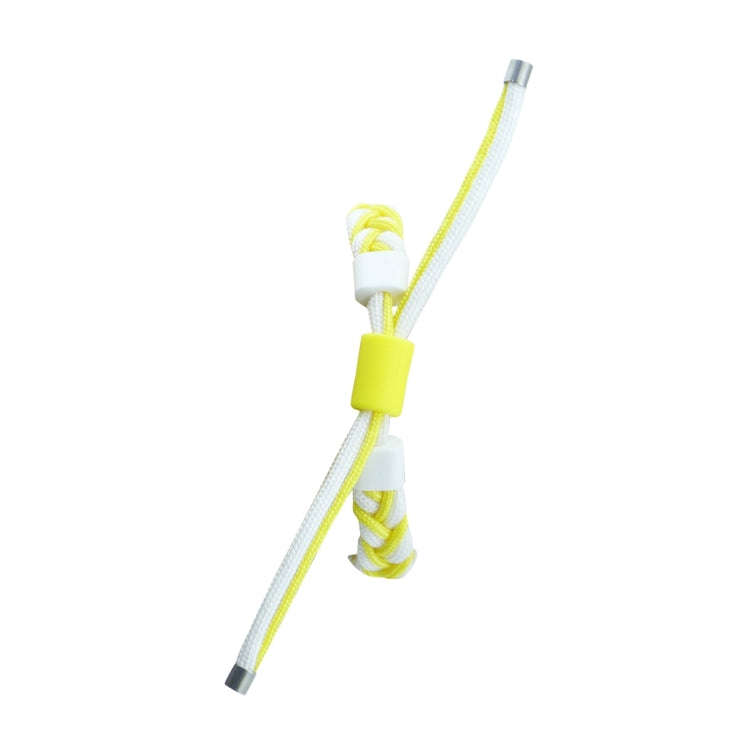 For Xiaomi Mi Band 8 Silicone Bean Braided Cord Nylon Watch Band(White Yellow)